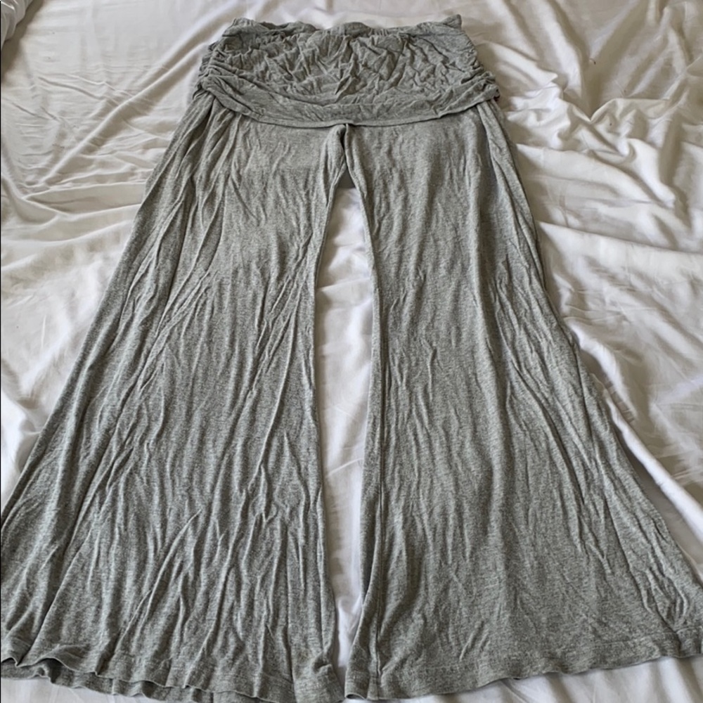 Hard tail wide leg skirted pants